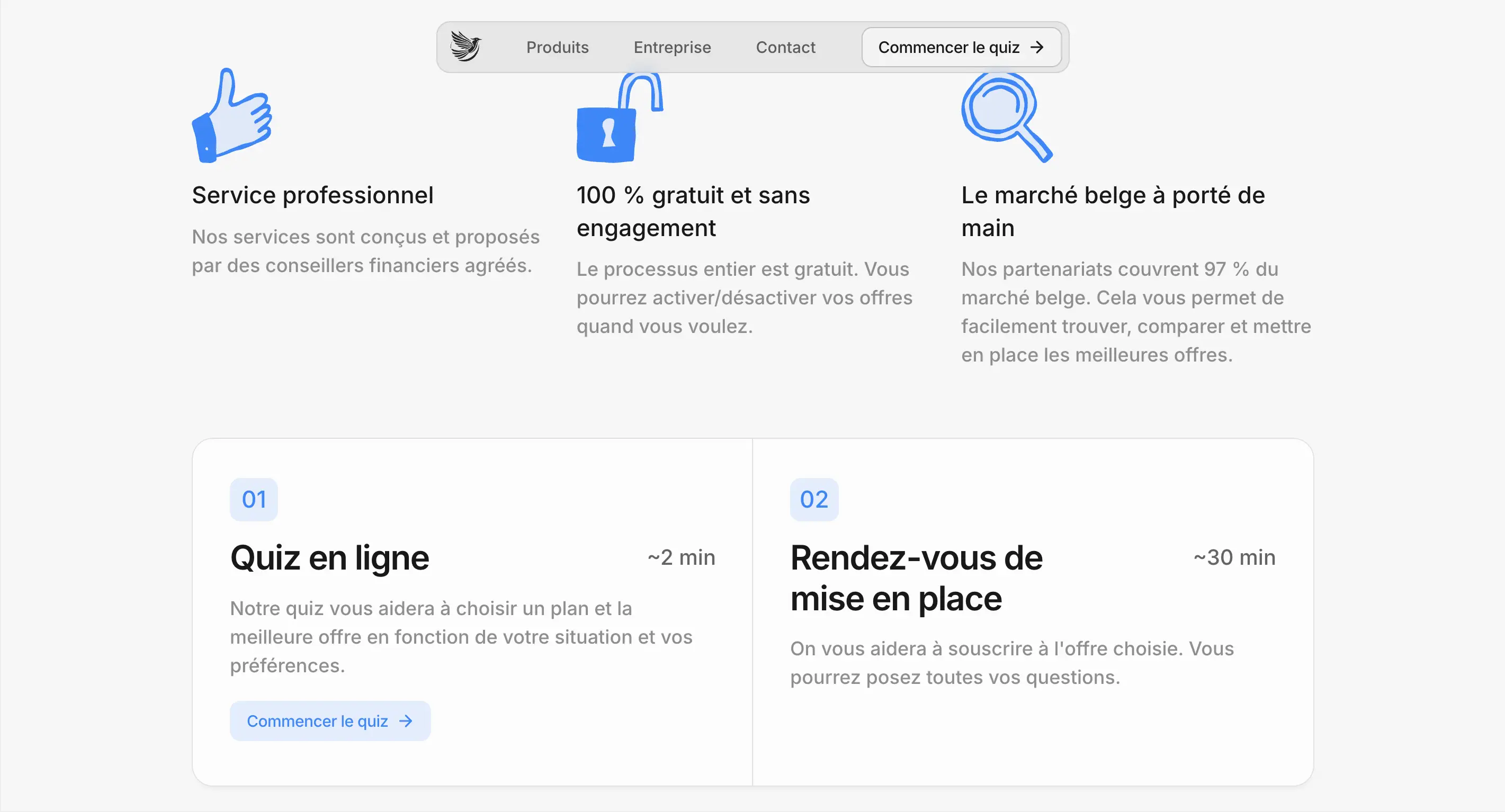 Marketing website service explanation