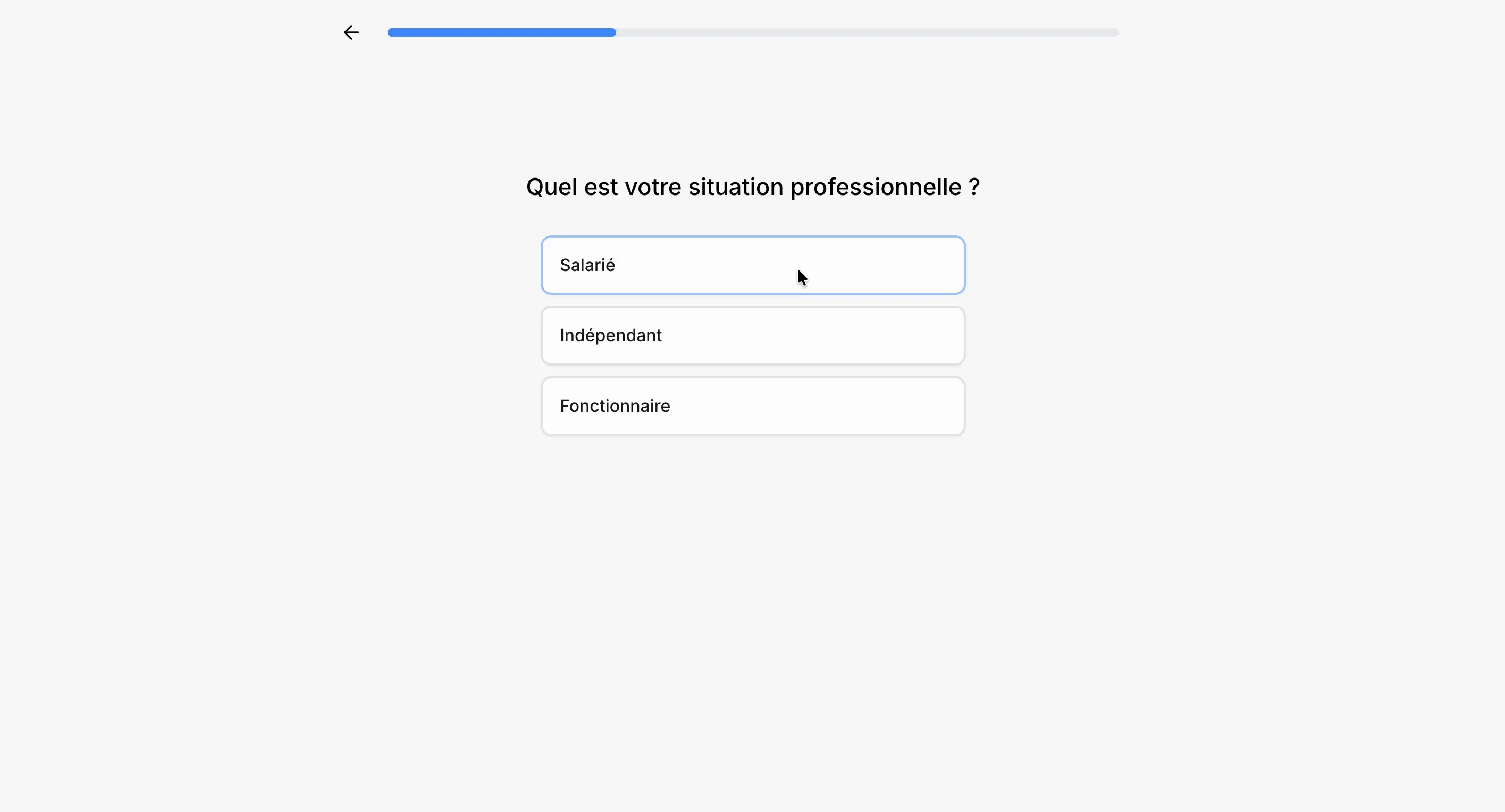 Marketing website pre-booking questionnaire